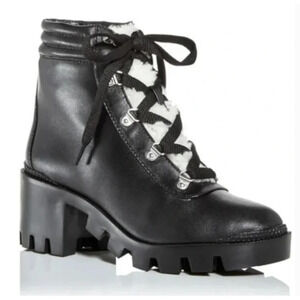 AQUA Gilca Womens Block Heel Ankle Booties Black